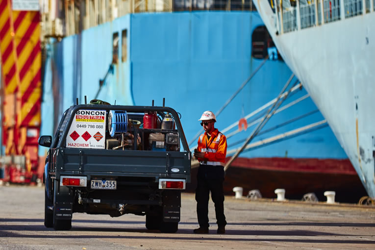 Boncon Equipment about to be loaded onto ship